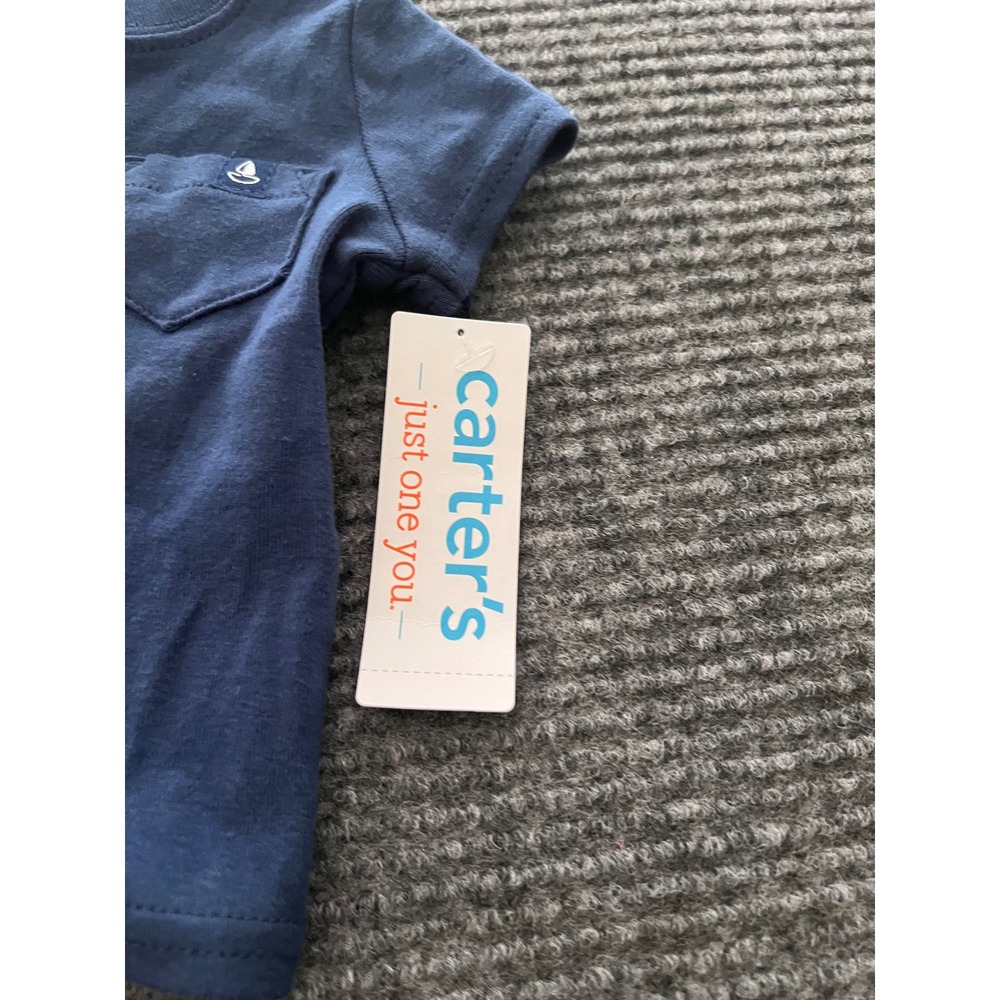 Carters Just One You Newborn Boys 3pc Nautical Sailboat Set Preppy Blue White - Picture 5 of 8